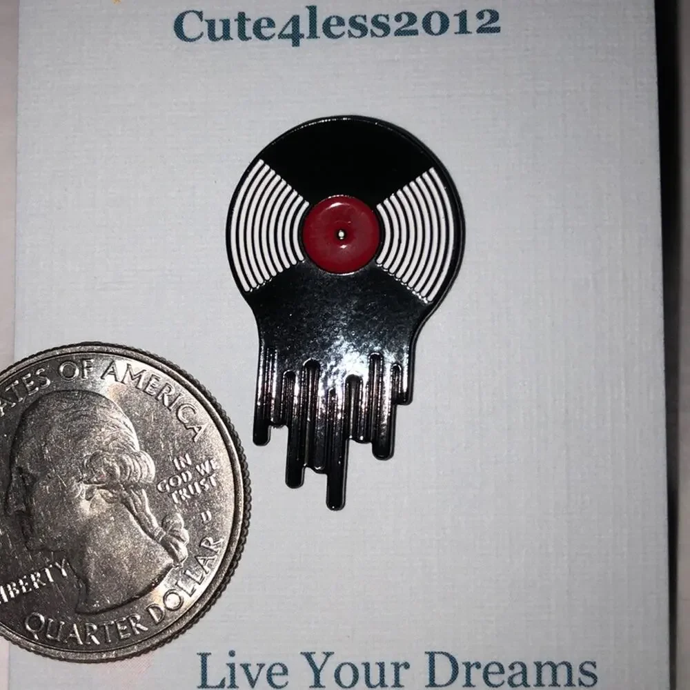 Melting Record Pin Brooch